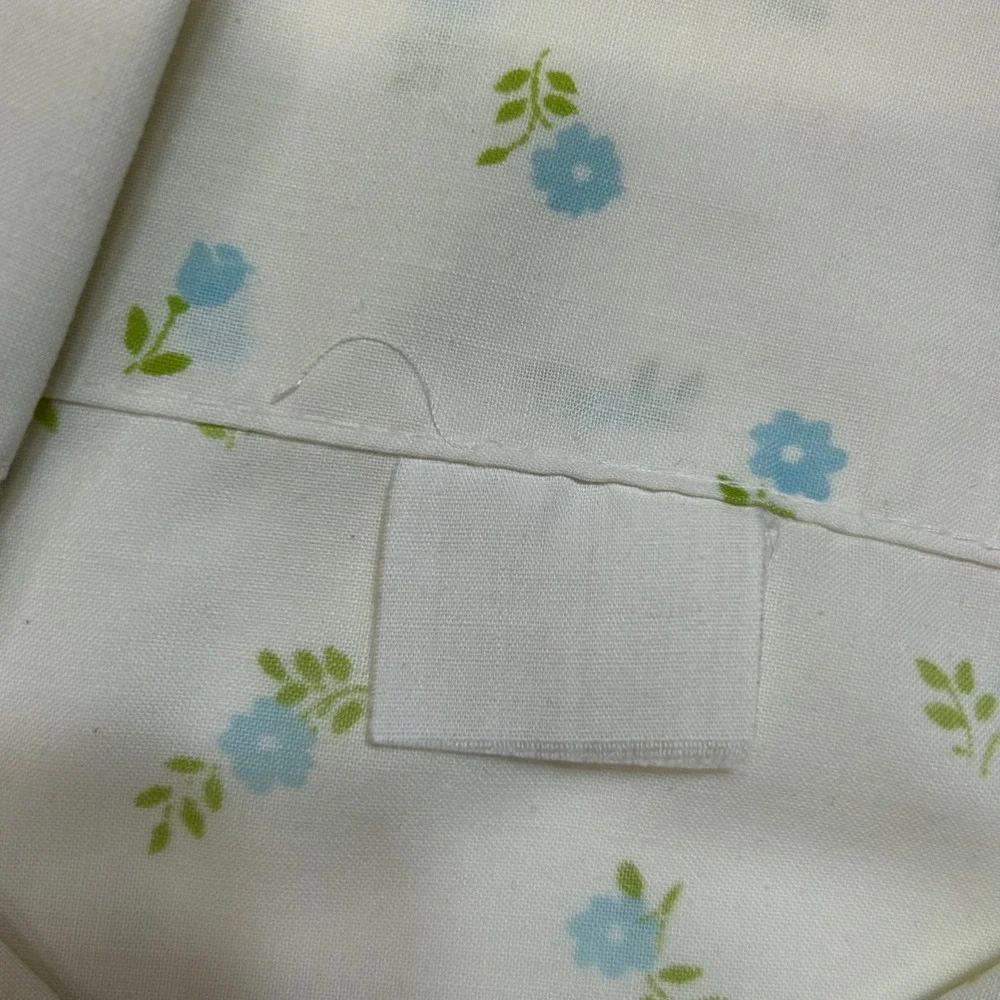 Vintage Raggedy Ann and Andy Pillowcase Blue Floral Bobbs-Merrill Kids Bedding